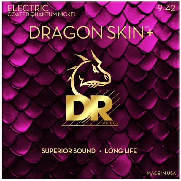 DR Strings DEQ-9 Dragon skin+ electric-guitar-strings, 009-042